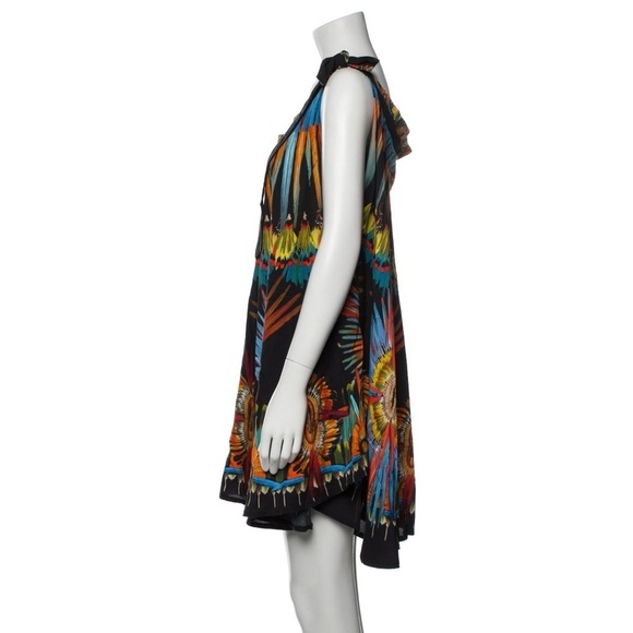 Jean Paul Gaultier Soleil Vintage 90’s Tropical Feather Mini Trapeze Dress in M - Picture 4 of 9